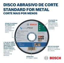 Disco de Corte 115mm para Ferro Bosch Standard - kit 10 peças Disco de Corte 115mm para Ferro Bosch Standard - kit 10 peças