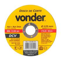Disco de corte 125 mm x 1,2 mm x 22,23 mm dcv vonder Disco de corte 125 mm x 1,2 mm x 22,23 mm dcv vonder