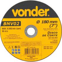 Disco de Corte 180 mm x 1,6 mm x 22,23 mm, BNV 02, Vonder OstenVonder Disco de Corte 180 mm x 1,6 mm x 22,23 mm, BNV 02, Vonder OstenVonder