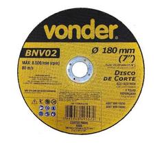 Disco de Corte 180 mm x 1,6 mm x 22,23 mm BNV02 Vonder