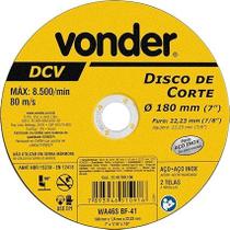 Disco De Corte 180 Mm X 1,6 Mm X 22,23 Mm, Dcv, Vonder Disco De Corte 180 Mm X 1,6 Mm X 22,23 Mm, Dcv, Vonder
