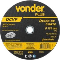 Disco de corte 180 mm x 1,6 mm x 22,23 mm DCVP VONDER PLUS Disco de corte 180 mm x 1,6 mm x 22,23 mm DCVP VONDER PLUS
