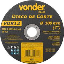 Disco de Corte 180 mm x 3 mm x 22,23 mm Vdr12, Vonder Plus OstenVonder