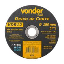 Disco de corte 180 mm x 3,0 mm x 22,23 mm vdr12 vonder plus Disco de corte 180 mm x 3,0 mm x 22,23 mm vdr12 vonder plus