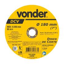 Disco de corte 180 mm x 3,2 mm x 22,23 mm dcv vonder Disco de corte 180 mm x 3,2 mm x 22,23 mm dcv vonder