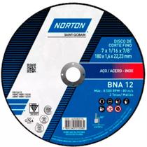 Disco de Corte 180 x 1,6 x 22,23mm BNA 12 - Norton - 3 UND.