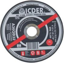 Disco de Corte 4 1/2" x 1/8" x 7/8" Aço A36QB32 - ICDER