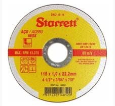 Disco de corte 4.1/2x1/16x7/8 115x1,6x22,2mm aco starrett dac115-24