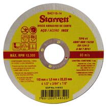 Disco de Corte Aço Inox 115mm Starret Disco de Corte Aço Inox 115mm Starret