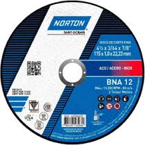 Disco de Corte BNA 12 Azul New 115x1,0x22,23mm - 66252846557 - NORTON