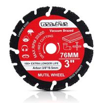 Disco De Corte De Carboneto Soldado a Vácuo De 76mm Para Madeira, Gesso, Fibra De Vidro E Plásticos