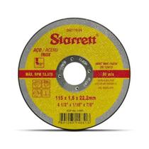 Disco de Corte de Metal e Aço Inoxidável 4,5" x 1,0 mm Starret