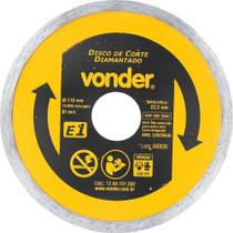 Disco De Corte Diamantado, 110 Mm, Furo De 22,2 Mm, Anel Contínuo, E1, Vonder Ostenvonder