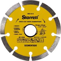 Disco de Corte Diamantado, 110 mm x 20 mm, Segmentado, Dds110-s Starret OstenVonder