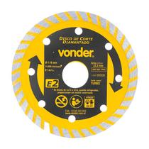 Disco de corte diamantado 110mm e2 furo 22mm vonder