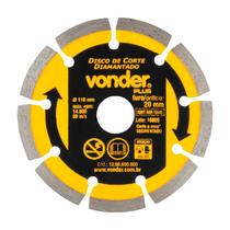 Disco de corte diamantado 110mm segmentado vonder plus Disco de corte diamantado 110mm segmentado vonder plus