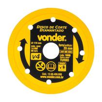 Disco de corte diamantado 110mm turbo v4 vonder Disco de corte diamantado 110mm turbo v4 vonder