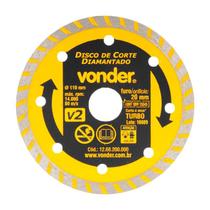 Disco de corte diamantado 110mm v2 furo 20mm vonder