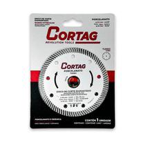 Disco de Corte Diamantado Cortag 110mm/110mm Plus 1.2mm/1.4mm Turbo Extra Fino Porcelanato Branco Profissional