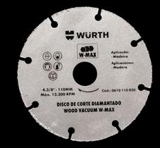 Disco de Corte Diamantado para Madeira WMax 110 x 20mm WMax 5986221800 Unitário