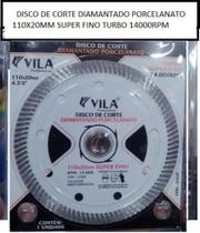 Disco de corte diamantado porcelanato super fino turbo 110x20mm - vila Disco de corte diamantado porcelanato super fino turbo 110x20mm - vila