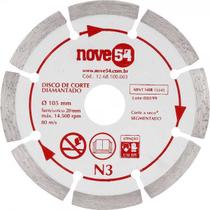 Disco de Corte Diamantado Segmentado 105x20mm N3 - Nove54 Disco de Corte Diamantado Segmentado 105x20mm N3 - Nove54