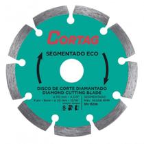 DISCO DE CORTE DIAMANTADO SEGMENTADO ECO DIAMETRO - 110mm FURO 20mm - CORTAG