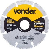 Disco De Corte Diamantado Segmentado Metais 115 Mm Vonder Disco De Corte Diamantado Segmentado Metais 115 Mm Vonder