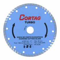 Disco de Corte Diamantado Turbo 230mm 9" Cortag