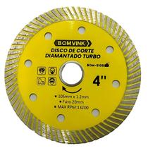 Disco de corte diamantado turbo 4'' 105mm x 1.2mm furo 20mm