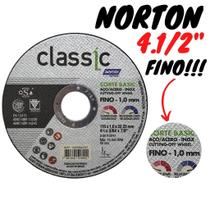 Disco de Corte Fino 4.1/2" x 1,00mm Furo 7/8" Inox e Metal - Classic Norton