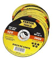 Disco De Corte Fino Inox 4.1/2 X 1,0 Esmerilhadeira 10 Pçs - Fertak