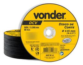 Disco De Corte Fino Vonder Dcv 115mm 4.1/2 Pol 25 Unds Amarelo Disco De Corte Fino Vonder Dcv 115mm 4.1/2 Pol 25 Unds Amarelo