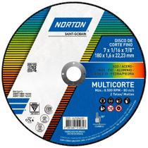 Disco de Corte Multicorte 180x1,6x22,23mm - NORTON-66252846281 Disco de Corte Multicorte 180x1,6x22,23mm - NORTON-66252846281