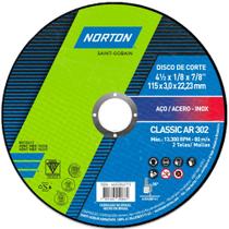 Disco de corte para aço 4.1/2" x 1/8" x 7/8" - Classic AR 302 Disco de corte para aço 4.1/2" x 1/8" x 7/8" - Classic AR 302