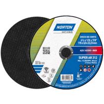 Disco de Corte para Aço Carbono 4.1/2" 3,0mm 7/8" AR 312 NORTON Disco de Corte para Aço Carbono 4.1/2" 3,0mm 7/8" AR 312 NORTON