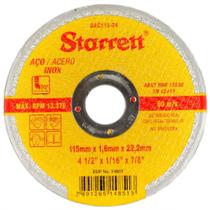 Disco De Corte Para Aço Carbono E Inox 115 X 22,23mm Starrett DAC115-24 Disco De Corte Para Aço Carbono E Inox 115 X 22,23mm Starrett DAC115-24