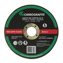 Disco de corte para Aço e Aço Inox 4 1/2" 115 x 1 x x22,23mm CG-C - Carbografite