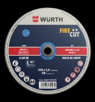 Disco de Corte para Aço Fire Cut Aço 250 x 3,0 x 25mm Embalagem com 5 Unidades Wurth 0669250302 Kit