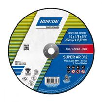 Disco De Corte Para Ferro Norton 312 10X1/8X5/8 66252842986