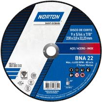 Disco de corte para inox 9" x 5/64" x 7/8" - BNA22 - Norton
