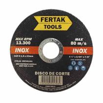 Disco de corte para inox aço ferro 115 x 1,0 x 22mm reforçado 10 peças fertak