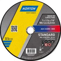 Disco De Corte Para Inox Norton Standard 7X1,6X7/8