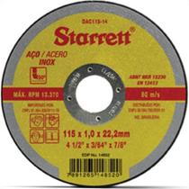 Disco De Corte Para Inox Starrett 4.1/2 X 3/64 X 7/8 Dac115-14 - Kit C/12