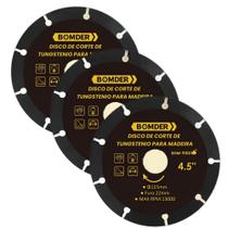 Disco de Corte para Madeira 4,5" Furo 22mm Tungstenio Bomder