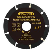 Disco de Corte para Madeira 4,5" Furo 22mm Tungstenio Bomder
