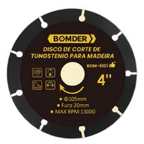 Disco de Corte para Madeira em Tungstenio 4" Bomder Furo 20mm