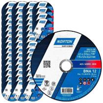 Disco de Corte para Metal e Inox 4.1/2 POL BNA 12 Kit com 50 Unidades NORTON