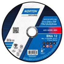 Disco de Corte para Metal e Inox 4.1/2 POL BNA 12 NORTON Disco de Corte para Metal e Inox 4.1/2 POL BNA 12 NORTON
