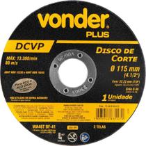 Disco de corte para metal e inox 4.1/2" x 1,6 mm - DCVP - Vonder